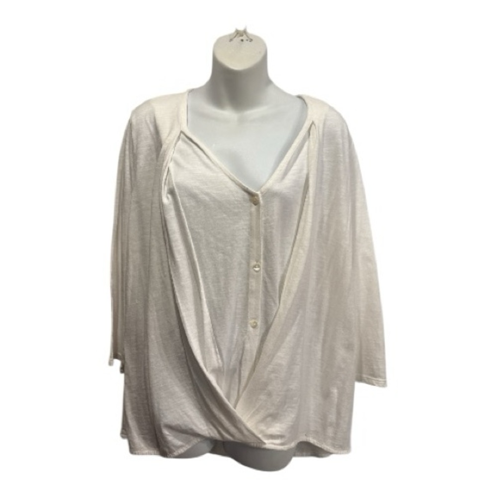 J. Jill white cotton cross front top. Size large